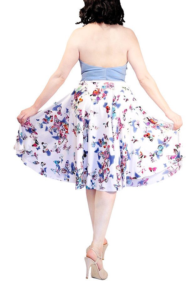 abstract butterflies chiffon full circle tango skirt - Atelier Vertex