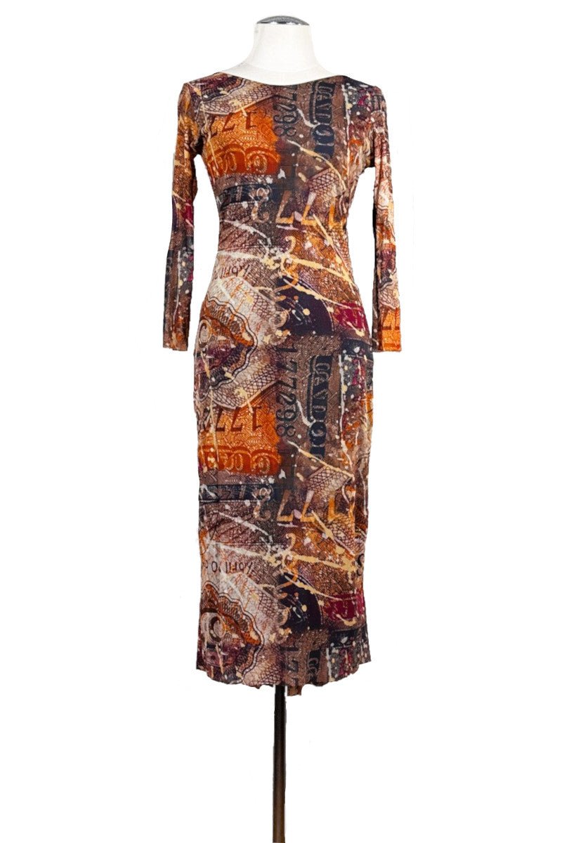 abstract popart NINA tango dress with sleeves - Atelier Vertex