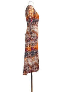 abstract popart NINA tango dress with sleeves - Atelier Vertex