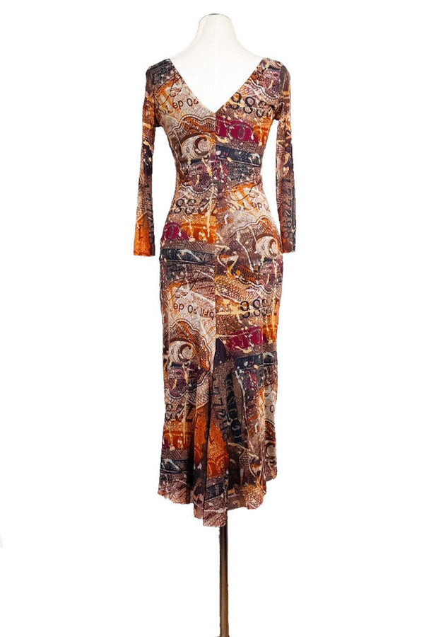 abstract popart NINA tango dress with sleeves - Atelier Vertex