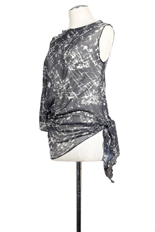 abstract print asymmetric mesh tango tunic - Atelier Vertex