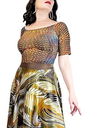 abstract print tango top with sleeves - Atelier Vertex