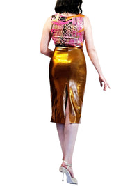 bronze tank tango dress with back slit - Atelier Vertex