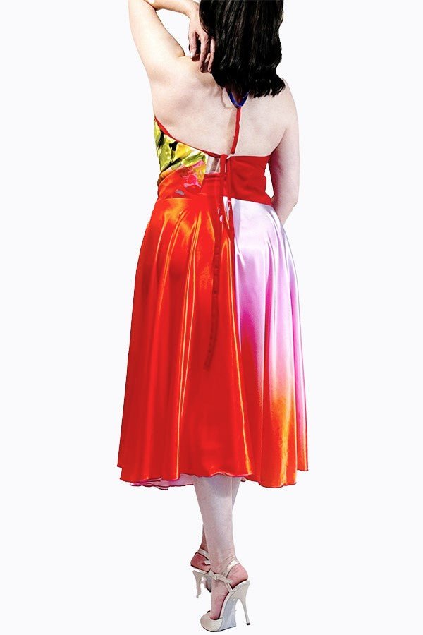 color explosion draped halter tango top with adjustable straps - Atelier Vertex