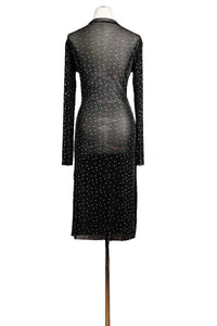 diamond - studded sheer tango dress with sleeves - Atelier Vertex