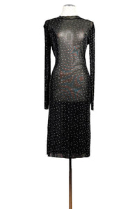 diamond - studded sheer tango dress with sleeves - Atelier Vertex