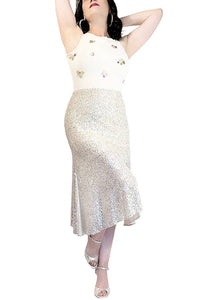 ethereal sequin and mesh tango dress with flared skirt - Atelier Vertex