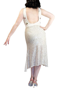 ethereal sequin and mesh tango dress with flared skirt - Atelier Vertex