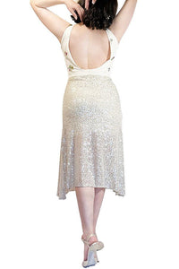 ethereal sequin and mesh tango dress with flared skirt - Atelier Vertex