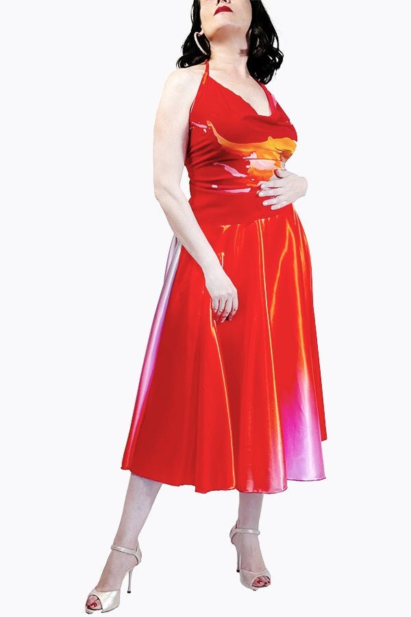 fire & ice full circle skirt with slits - Atelier Vertex