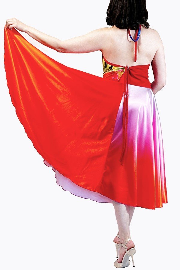 fire & ice full circle skirt with slits - Atelier Vertex