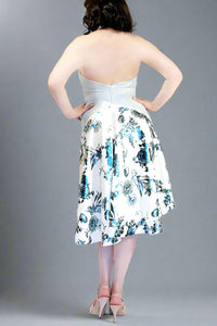 ice blue and flowers halter tango dress with tail - Atelier Vertex