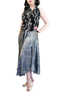 inky waves full circle skirt with slits - Atelier Vertex