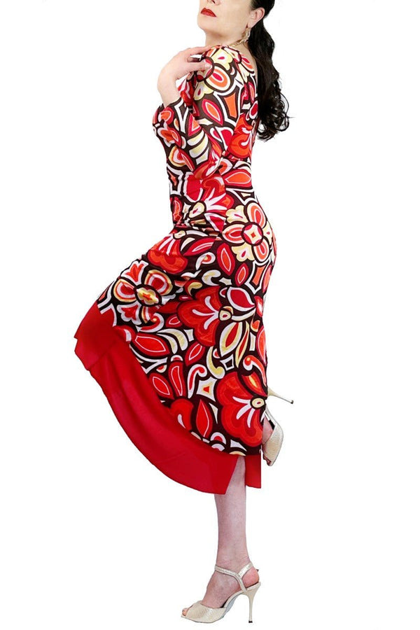 mod print NINA mesh tango dress with sleeves - Atelier Vertex