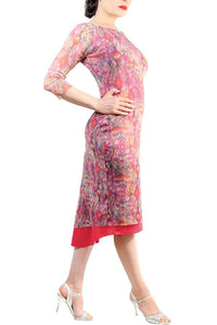 pink medley NINA tango dress with sleeves - Atelier Vertex