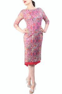 pink medley NINA tango dress with sleeves - Atelier Vertex