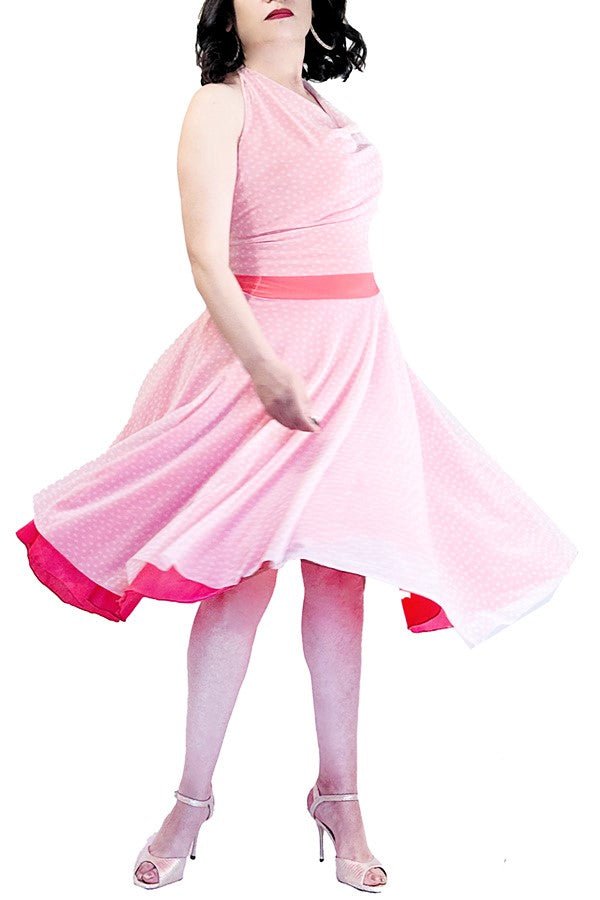 pink polka dots full circle tango skirt - Atelier Vertex