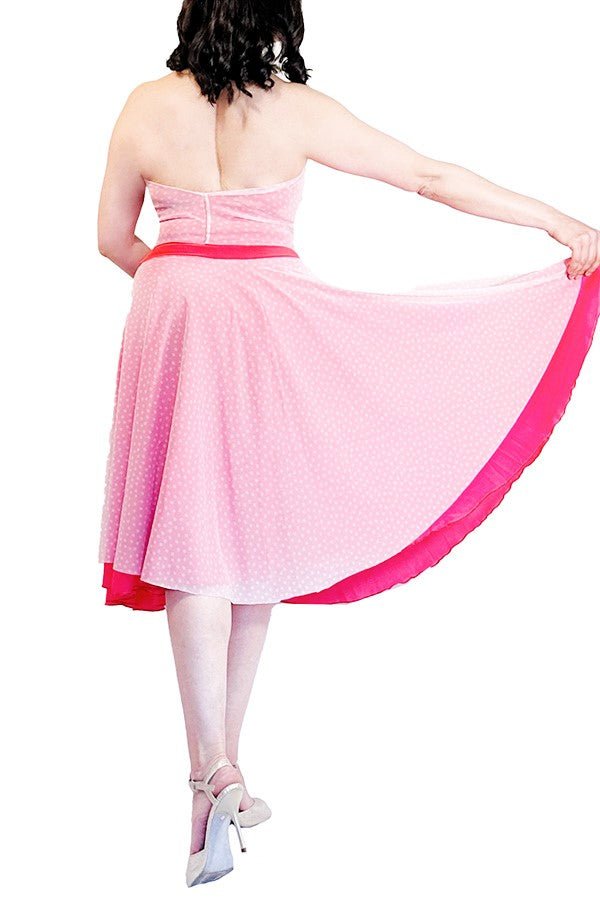 pink polka dots full circle tango skirt - Atelier Vertex