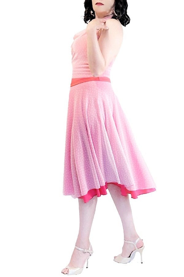 pink polka dots full circle tango skirt - Atelier Vertex