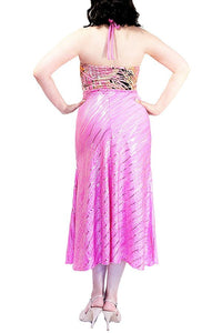 pink sequin STELLA tango dress with slits - Atelier Vertex