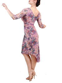 purple confetti NINA mesh tango dress with sleeves