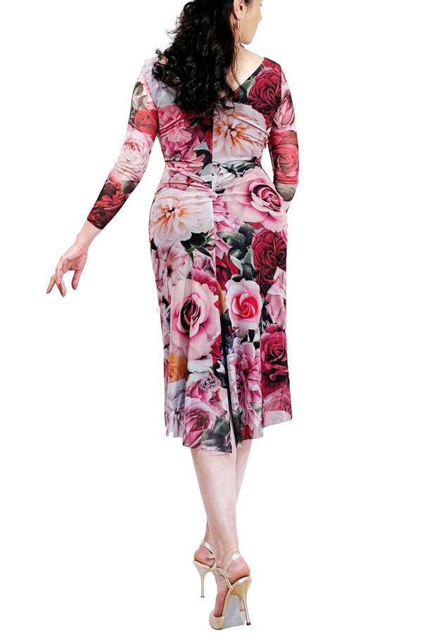 rose garden NINA mesh tango dress with sleeves - Atelier Vertex