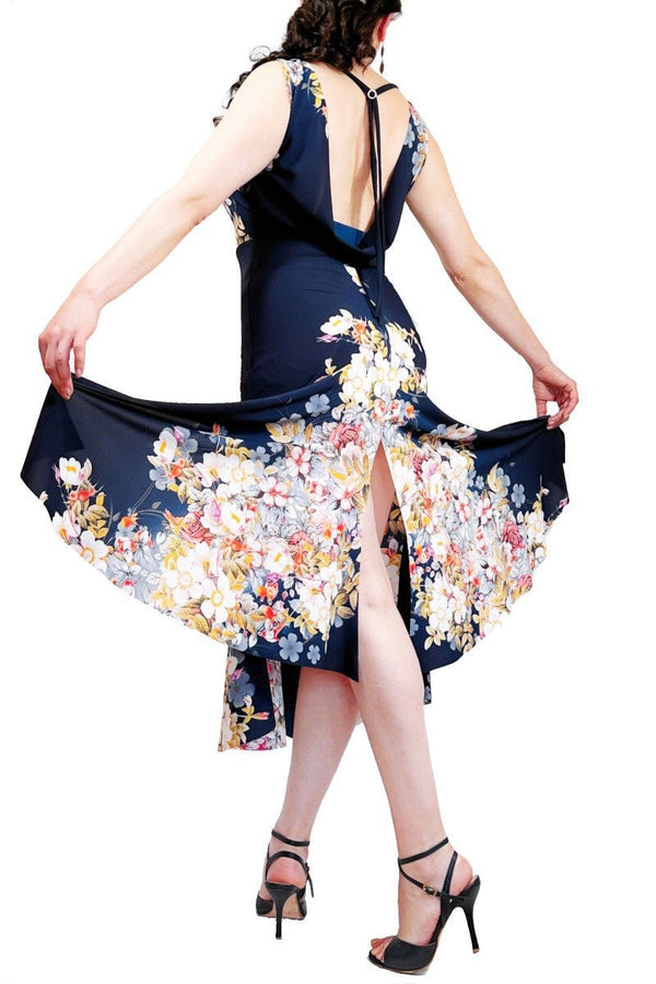 summer meadow chiffon STELLA tango dress with 4 slits - Atelier Vertex