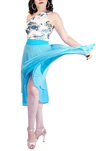 turquoise polka dots full circle tango skirt - Atelier Vertex