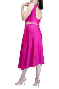 vibrant pink a - line tango dress with side slit - Atelier Vertex