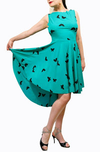 aqua & butterflies ISABELLE tango dress with full skirt - Atelier Vertex