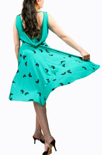 aqua & butterflies ISABELLE tango dress with full skirt - Atelier Vertex