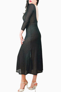 black cheetah STELLA tango dress with slits - Atelier Vertex