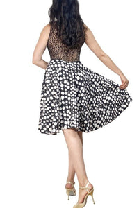 black & white lace-back tango dress with full skirt - Atelier Vertex