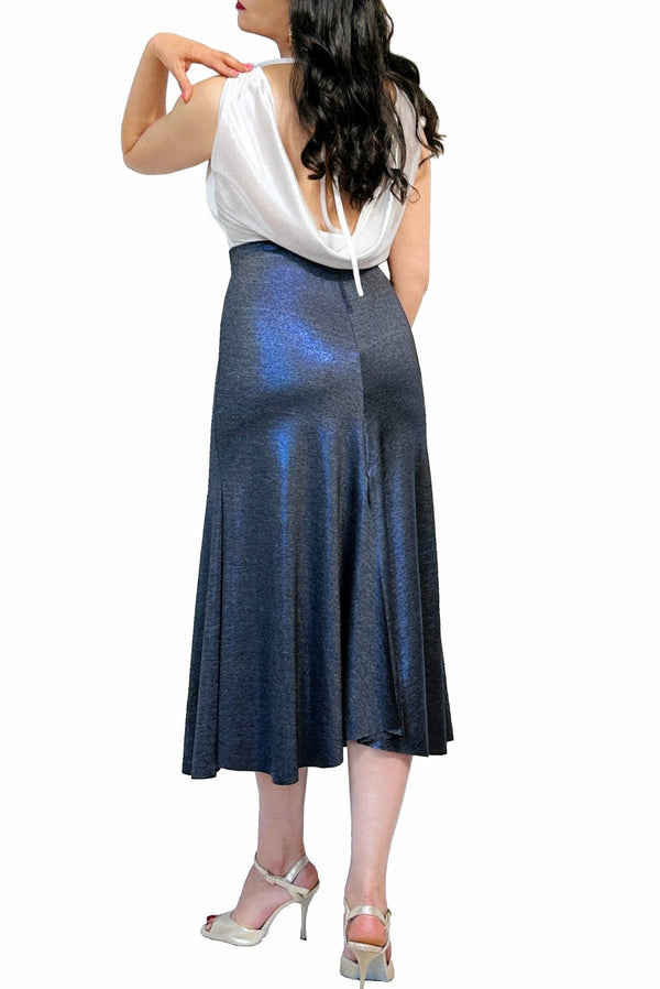 blue shimmer STELLA tango dress with slits - Atelier Vertex