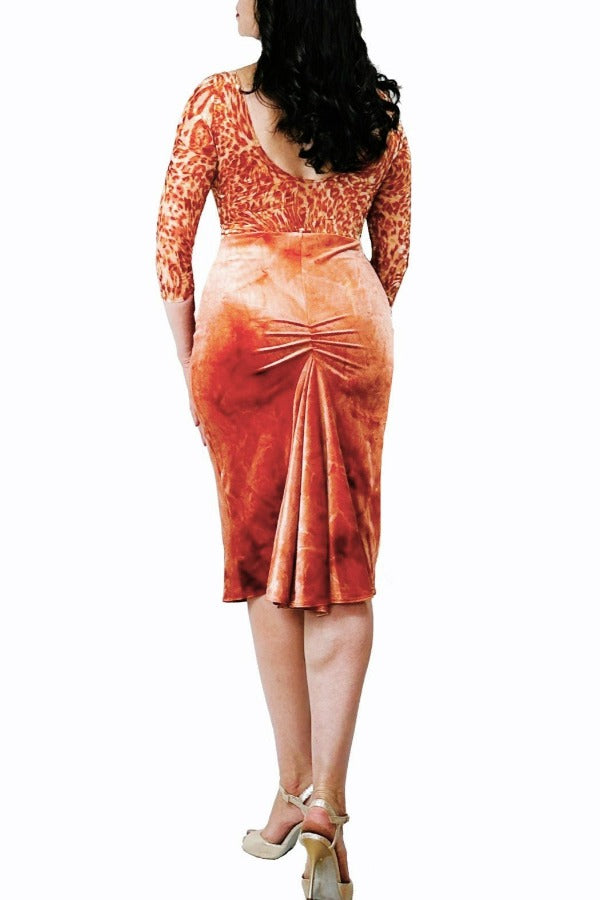 Orange fishtail outlet skirt