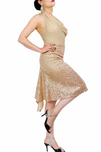 champagne sequin & gold tango dress - Atelier Vertex