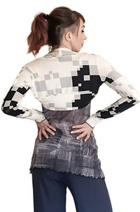 checkered shrug bolero, long sleeve tango top - Atelier Vertex