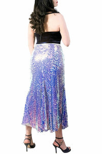 fit and flare mermaid sequin tango skirt with four slits - Atelier Vertex