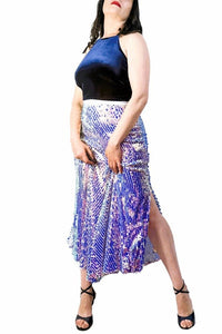 fit and flare mermaid sequin tango skirt with four slits - Atelier Vertex