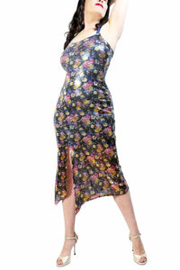 floral sequin AURORA tango dress with slits - Atelier Vertex