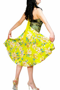 green & chartreuse velvet halter tango dress - Atelier Vertex