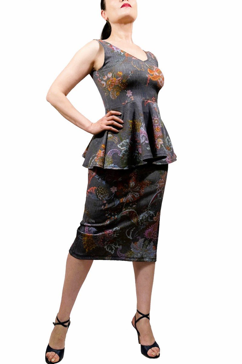 Jacquard print skirt and peplum top tango outfit - Atelier Vertex
