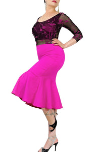 neon pink mermaid tango dress with sleeves - Atelier Vertex
