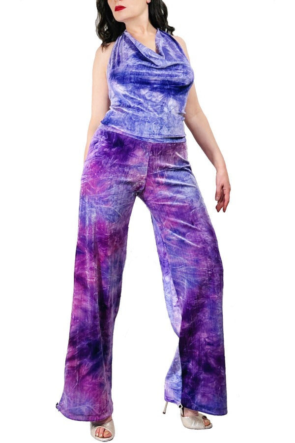 purple clouds velvet harem tango pants - Atelier Vertex