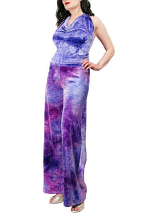 purple velvet draped halter tango top - Atelier Vertex
