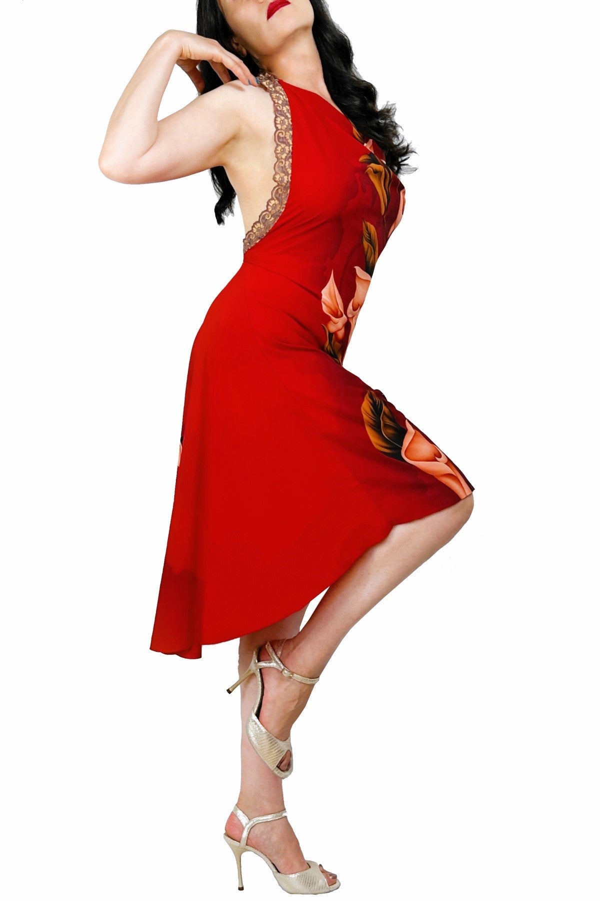 red & lilly backless halter tango dress - Atelier Vertex
