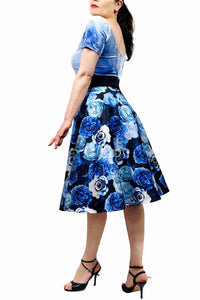 sky-blue velvet tango top with sleeves - Atelier Vertex