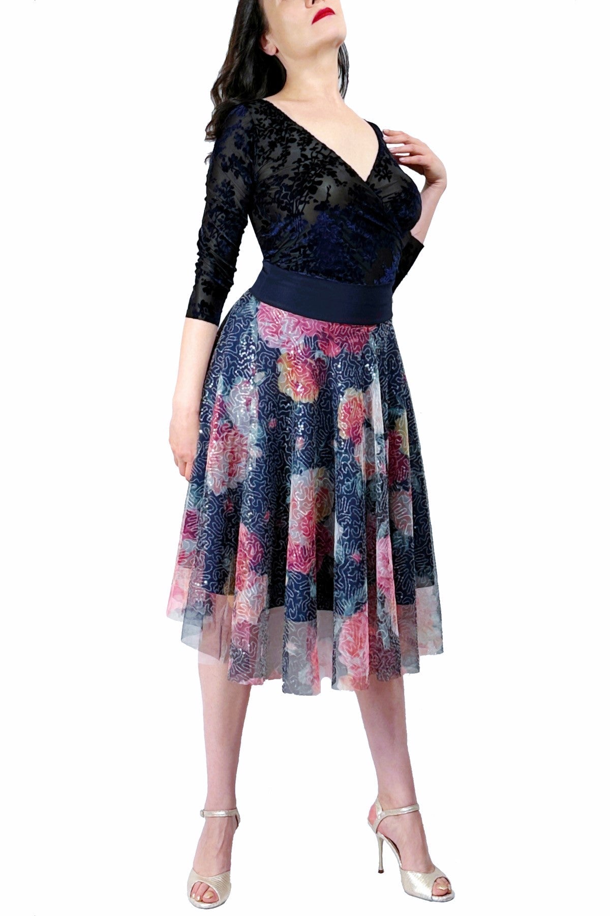 sparkling floral tulle circle tango skirt - Atelier Vertex