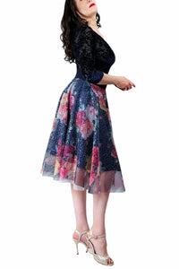 sparkling floral tulle circle tango skirt - Atelier Vertex
