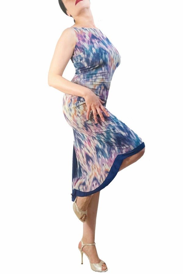 zig-zag NINA mesh tango dress with sleeves and slit - Atelier Vertex